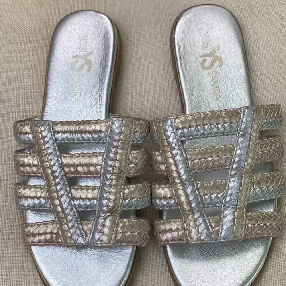 Silver and Gold Women's Yosi Samra Sandals